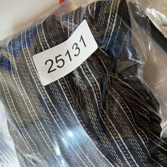 Sag Harbor Pants Women 2X Plus Black Striped High Rise Drawstring Flat Front - Picture 9 of 9